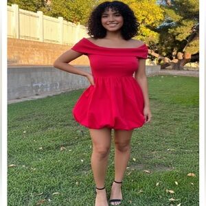 Lulus red Off-Shoulder Dress